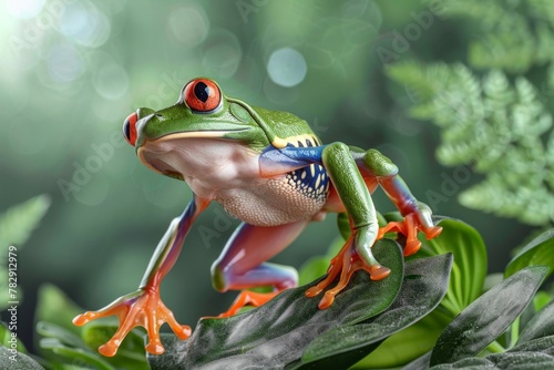 Red-eyed Tree Frog. Beautiful simple AI generated image in 4K, unique.