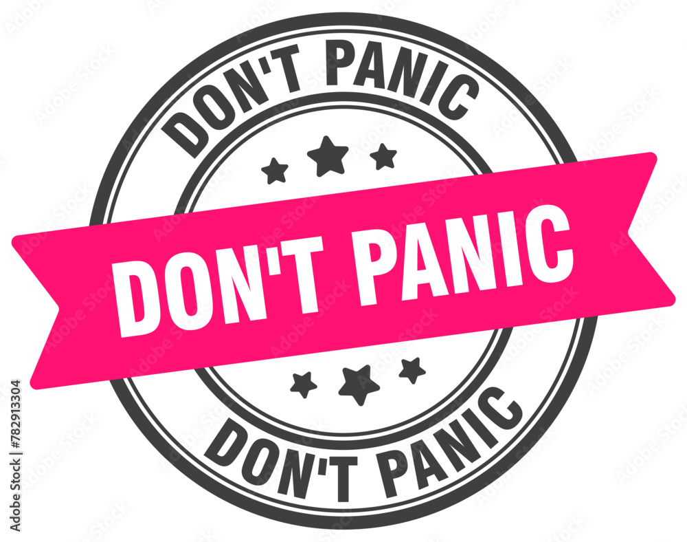 don't panic stamp. don't panic label on transparent background. round sign