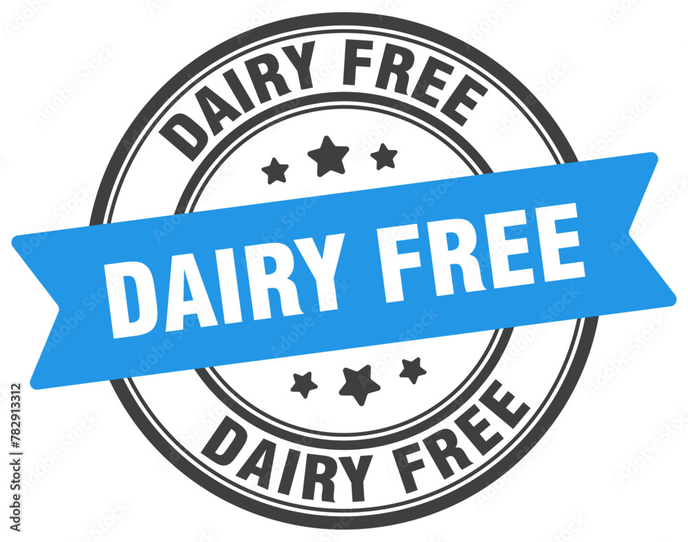 dairy free stamp. dairy free label on transparent background. round sign