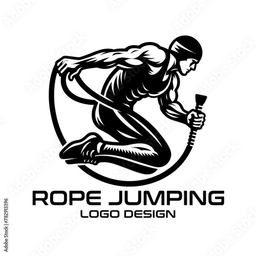 Rope Jumping Vector Logo Design photo