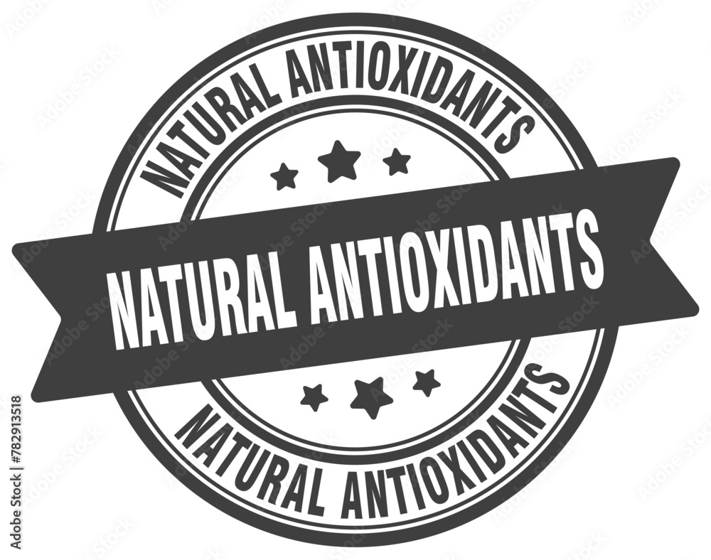 natural antioxidants stamp. natural antioxidants label on transparent background. round sign