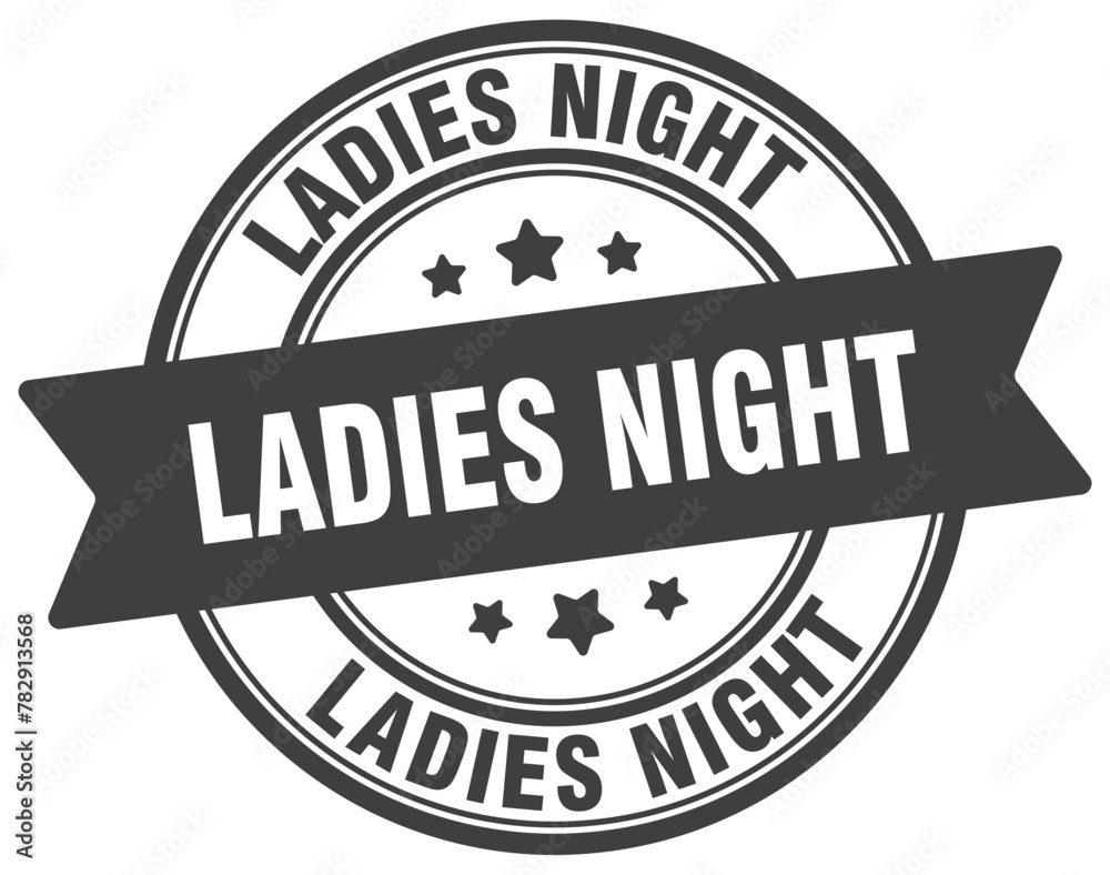 ladies night stamp. ladies night label on transparent background. round sign