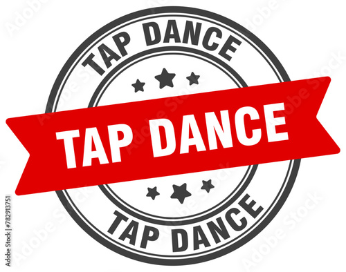 tap dance stamp. tap dance label on transparent background. round sign