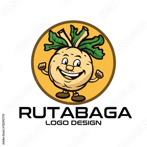 Rutabaga Cartoon Vector Logo Design