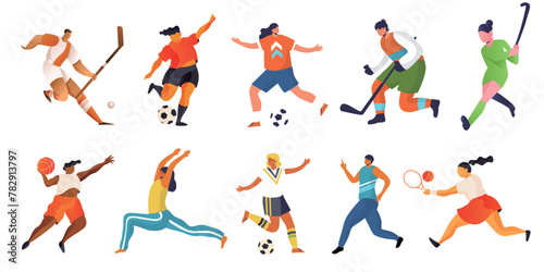 Vibrant illustrations depict various Olympic and fitness activities  showing athletes performing different sports.