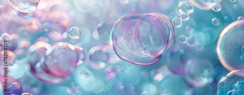 Ethereal Underwater Abstract with Translucent Floating Bubbles