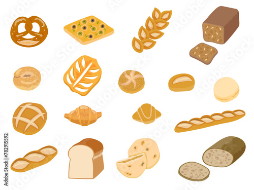 色々な種類パンのセット photo