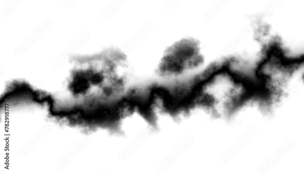 Black smoke steam isolated transparent background. Fog and mist effect for text or space. Overlay with transparent background