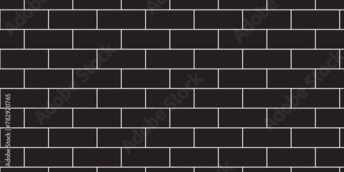 Black brick wall background. Architecture square construction stone block brick wallpaper. seamless building cement concrete wall grunge background. 