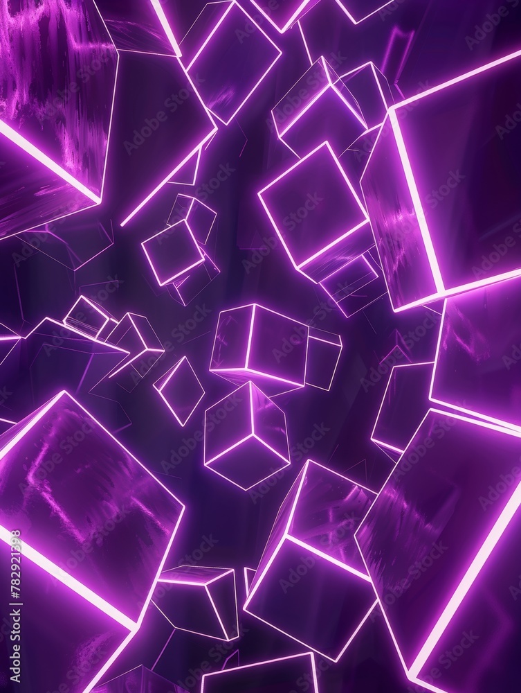 a neon background, purple, glowing, geometric shapes a neon background, purple, glowing, geometric shapes