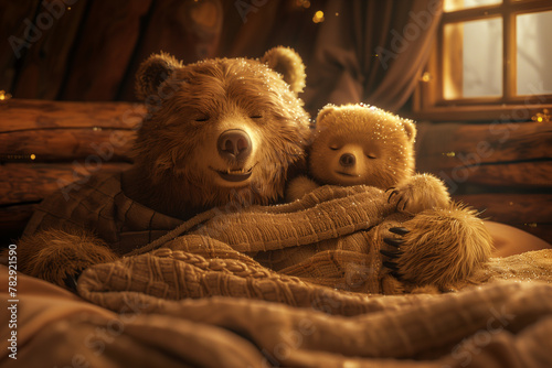 3d render of Cozy Bear Family Slumber
