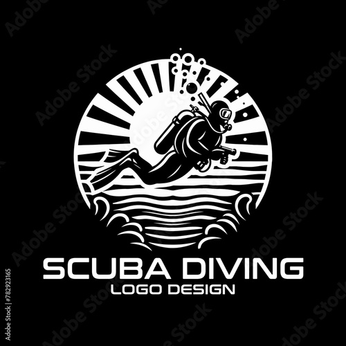 Scuba Diving Vector Logo Design