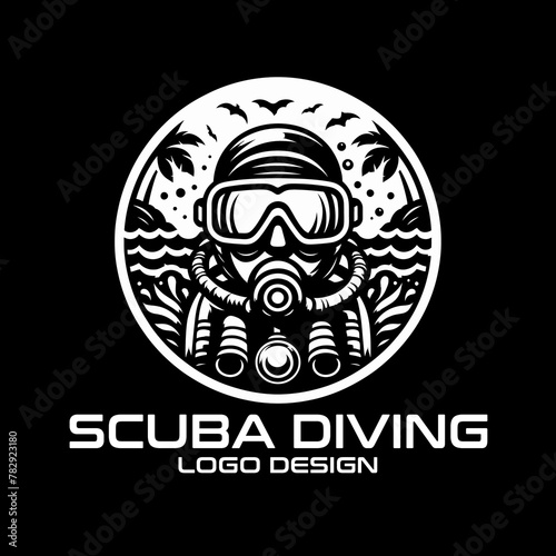 Scuba Diving Vector Logo Design
