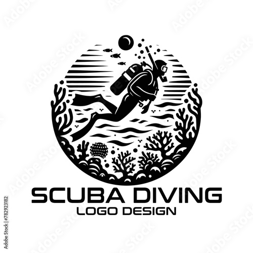 Scuba Diving Vector Logo Design