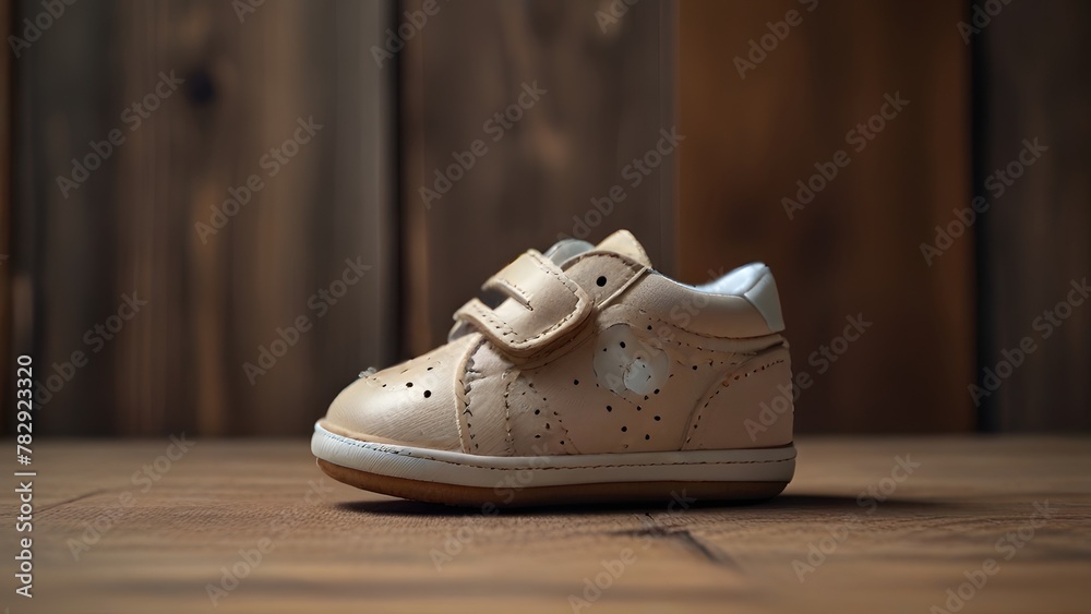 pair of shoes on a wooden background, ai generated pair of shoes on a wooden background, ai generated