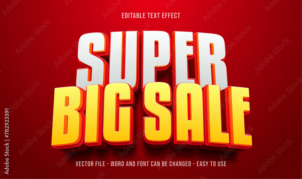 Super sale editable text effect, bold text style Super sale editable text effect, bold text style