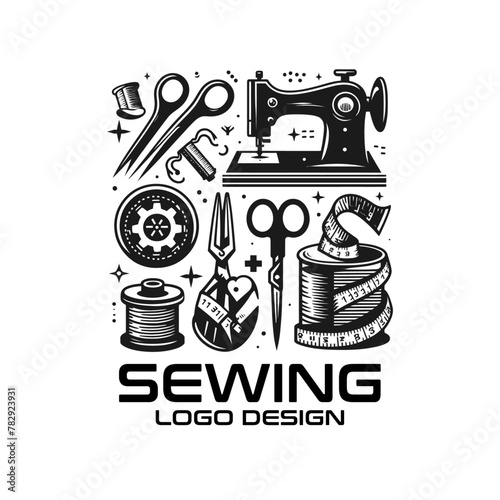 Sewing Vector Logo Design