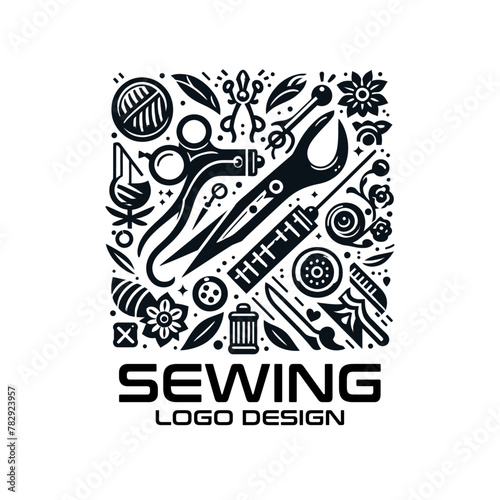 Sewing Vector Logo Design