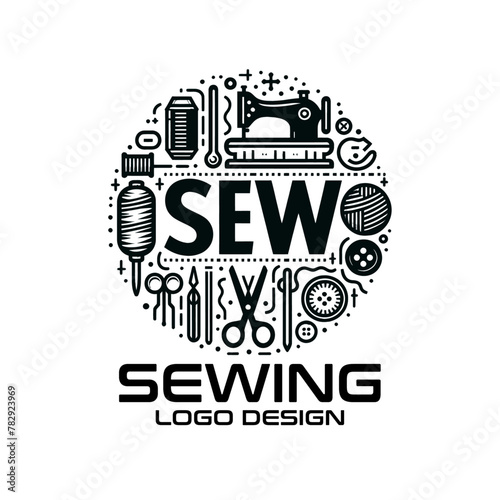 Sewing Vector Logo Design