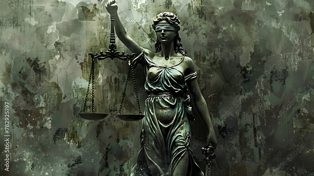 Statue of a woman holding a balance scale, legal law concept Statue of a woman holding a balance scale, legal law concept