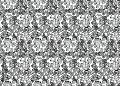Floral vintage seamless pattern for retro wallpapers, textiles, designs. Ench...