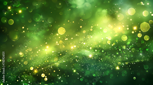 Abstract magical bokeh lights effect background ,Colorful defocused lights ,Abstract Bokeh Green Glitter Background 