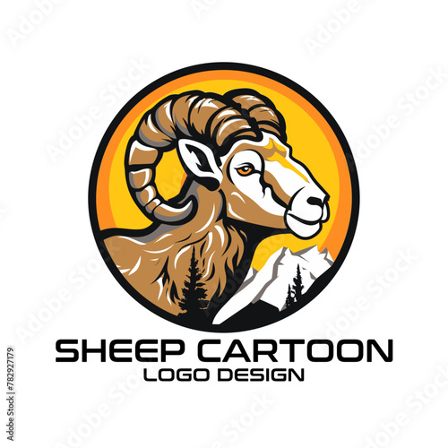 Sheep Cartoon Vector Logo Design photo