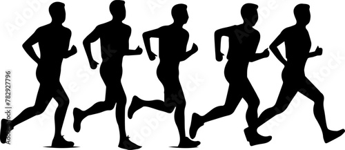 people running silhouettes vector illustration