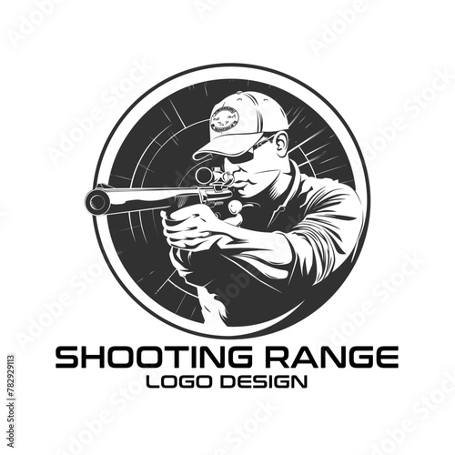 Shooting Range Vector Logo Design photo