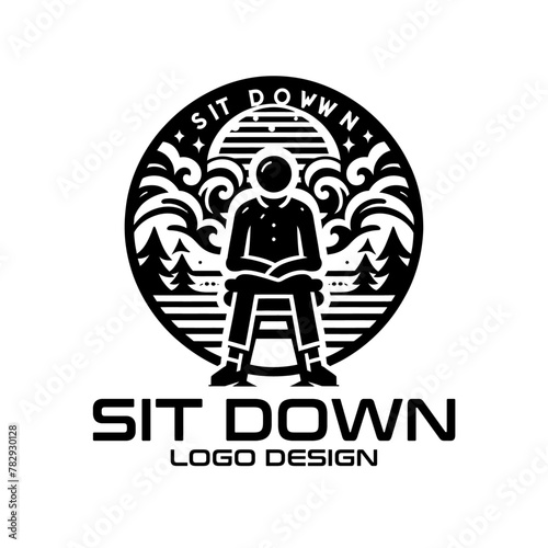 Sit Down Vector Logo Design