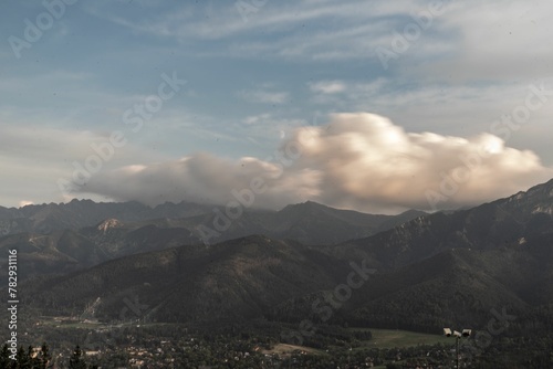 Cloudy day in the mountains in Poland