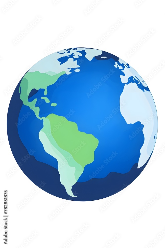 AI-generated illustration of a globe featuring the continents on its surface
