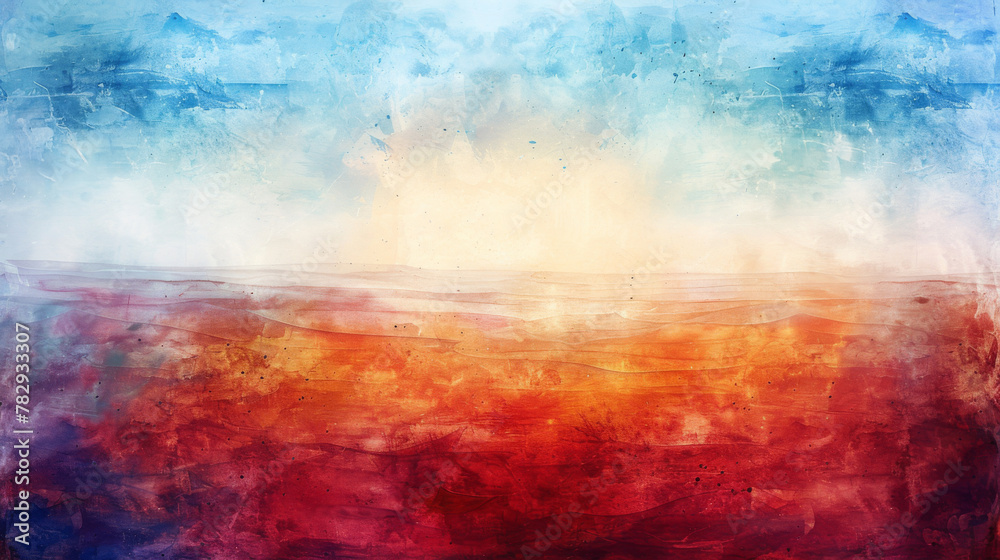 Abstract Watercolor Landscape with Vibrant Hues and Textured Elements Abstract Watercolor Landscape with Vibrant Hues and Textured Elements