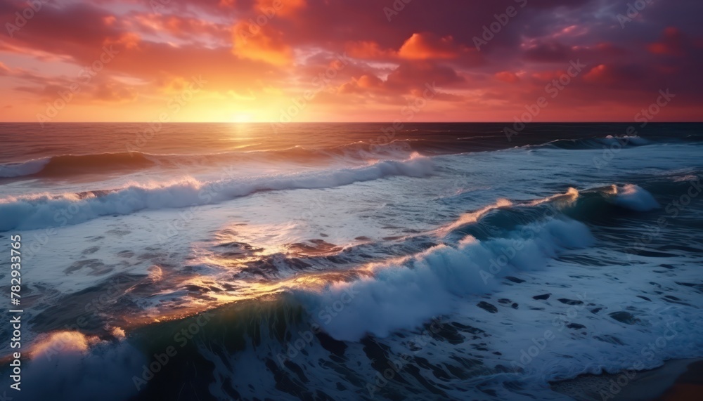View of beautiful beach waves, coastline with foam after being hit by waves View of beautiful beach waves, coastline with foam after being hit by waves