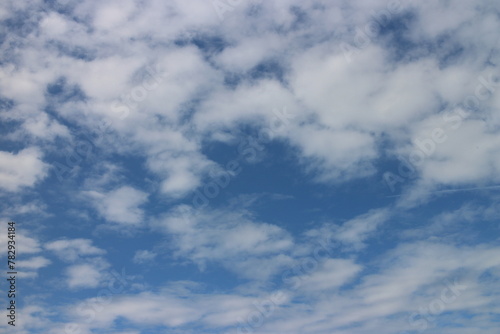 blue sky with beautiful natural white clouds © SISIRA