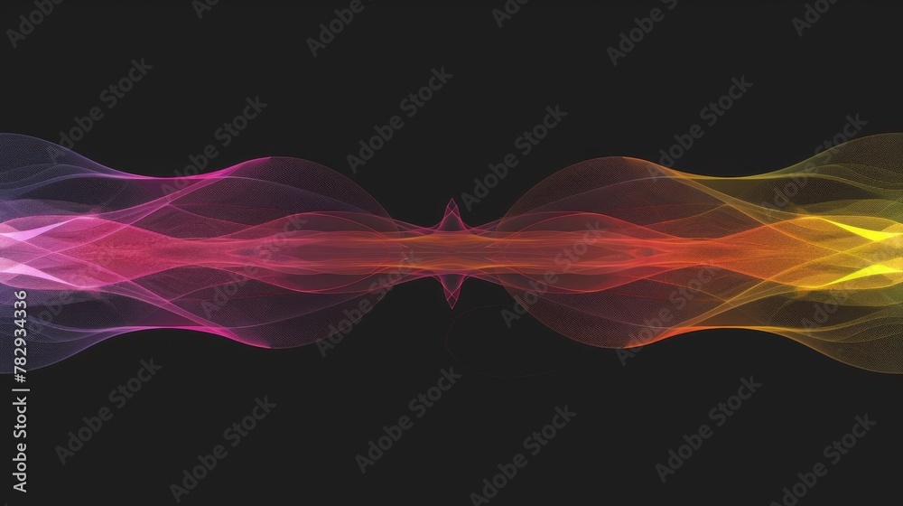 Colorful Abstract Light Waves on Black Background Colorful Abstract Light Waves on Black Background