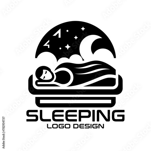 Sleeping Vector Logo Design photo