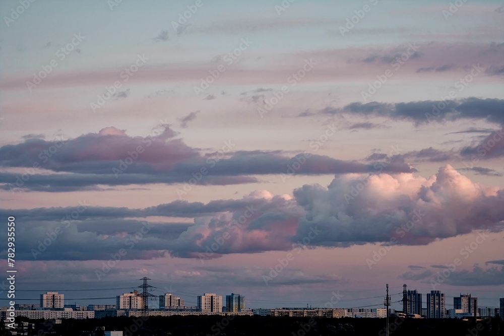 Dramatic purple clouds over Berlin Marzahn.