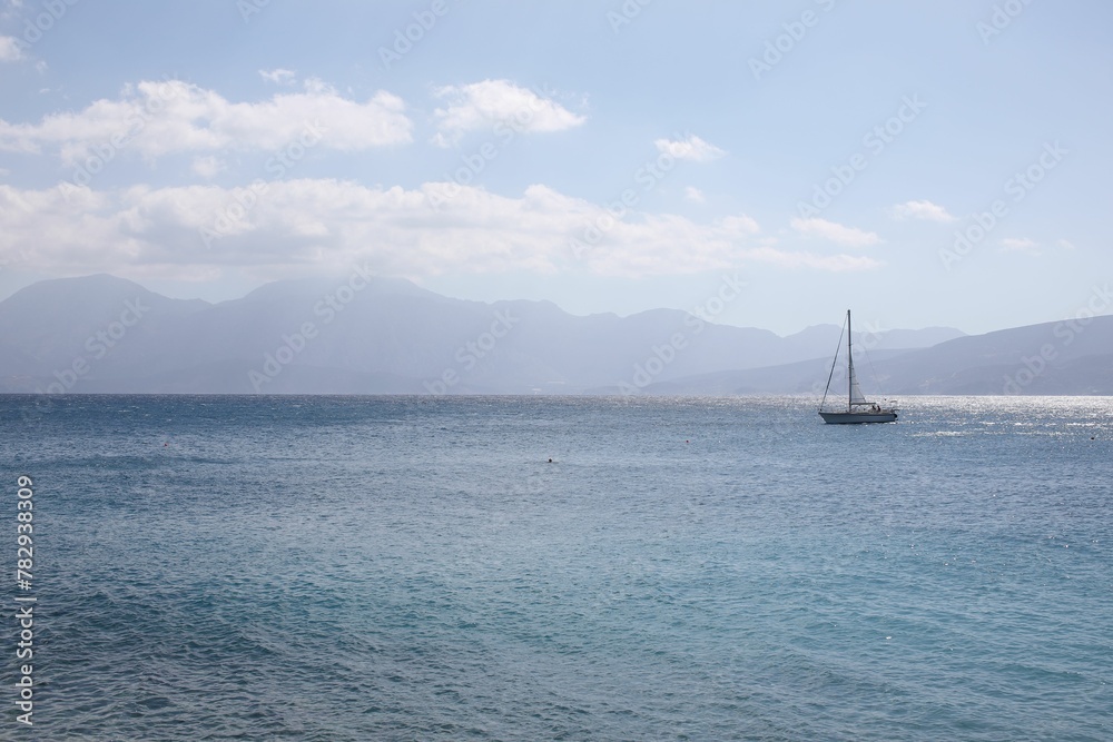 Landscape view of the coast. Crete, Greece