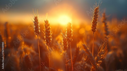 AI-generated illustration of the sun illuminating a golden wheat field