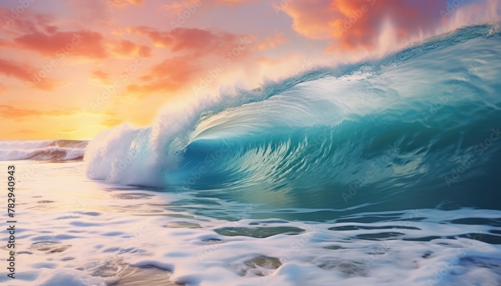 Beautiful Landscape Background Blue Ocean Wave