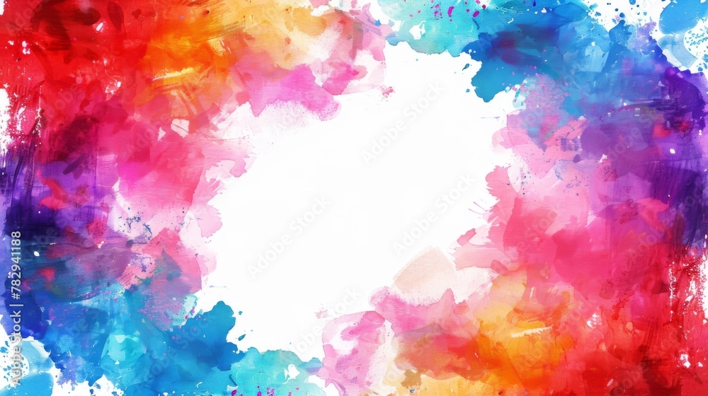 Vibrant Watercolor Paint Splashes on White Background for Artistic Design