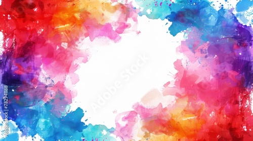 Vibrant Watercolor Paint Splashes on White Background for Artistic Design © Oksana Smyshliaeva