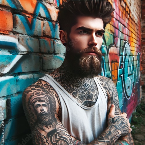 creative tattoos in a body, colorfull and meaningfull photo