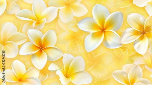 newspaper of seamless pattern color of Plumeria is light yellow dark yellow and white