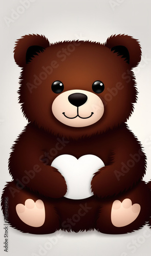 A brown teddy bear sitting on the ground with its paws folded in front of it. (ID: 782942956)