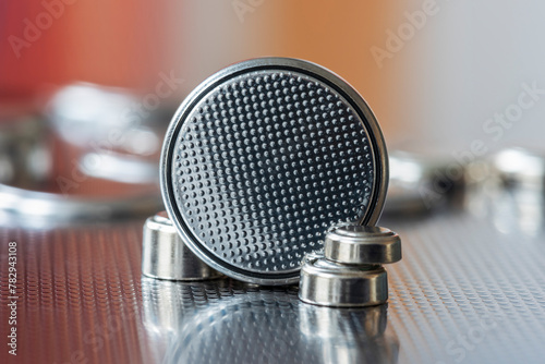 Button cell or coin battery close-up