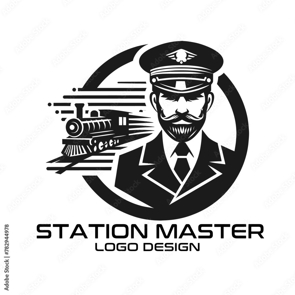 Station Master Vector Logo Design Station Master Vector Logo Design