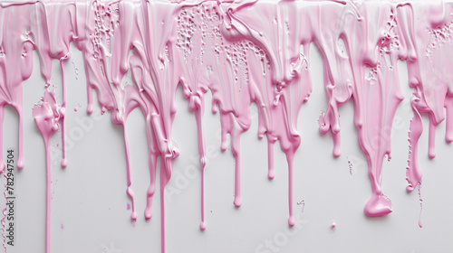 Light pink paint drip on a pure white background © shani