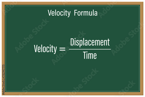 Angular Velocity Formula on a green chalkboard. Education. Science. Formula. Vector illustration.